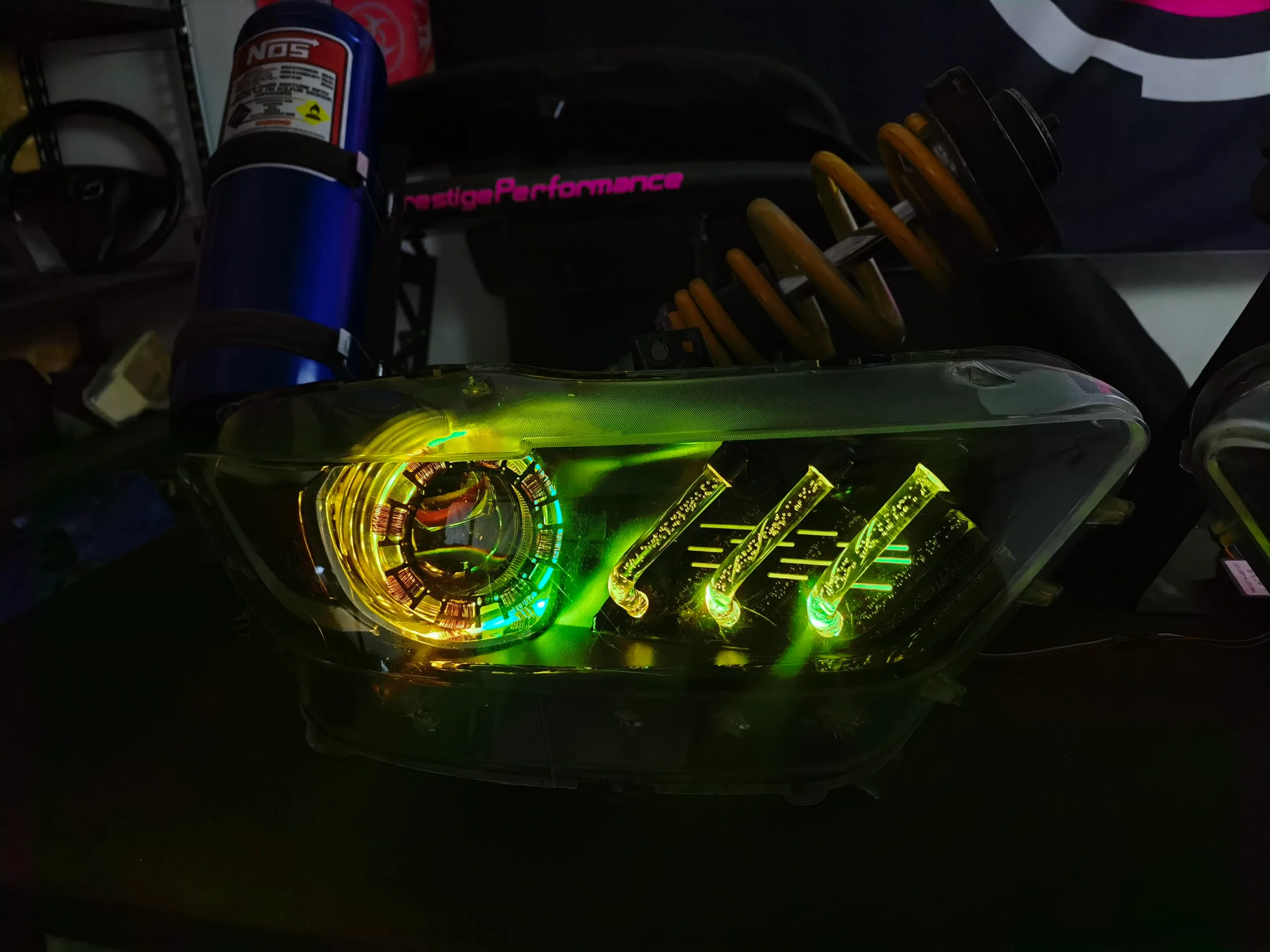 JDM Tuning Water Cooling Simulation LED Headlights for Ford Mustang GT 2015-2023 - RGB Effects — изображение 3