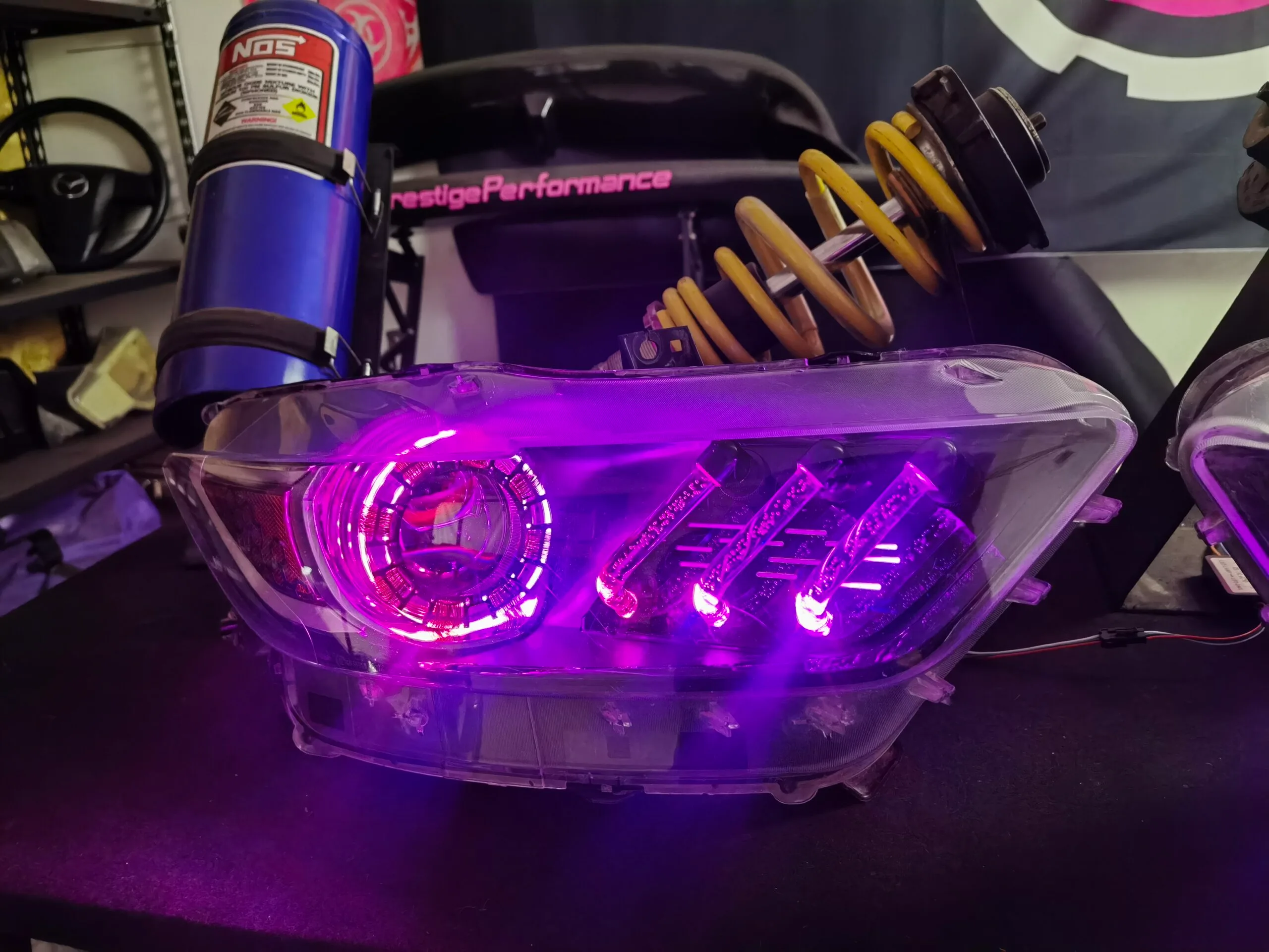 JDM Tuning Water Cooling Simulation LED Headlights for Ford Mustang GT 2015-2023 - RGB Effects — изображение 4