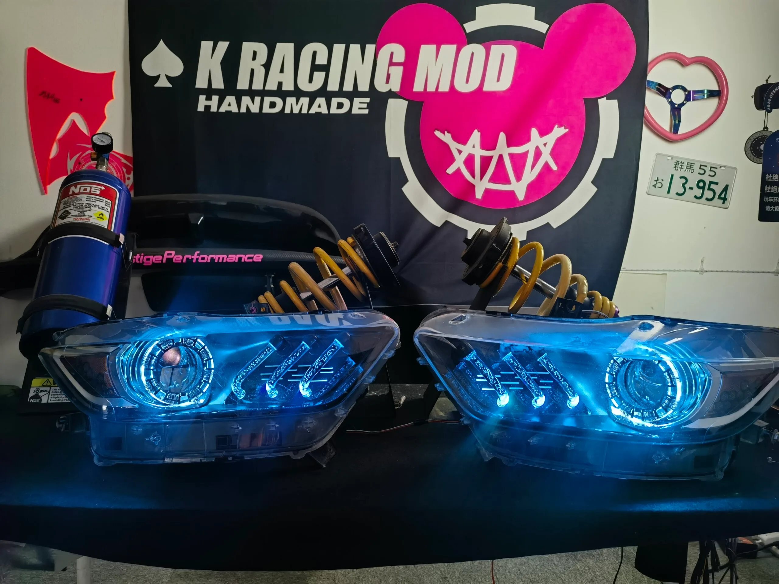 JDM Tuning Water Cooling Simulation LED Headlights for Ford Mustang GT 2015-2023 - RGB Effects — изображение 5